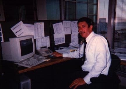 BradX at a computer workstation
